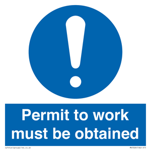 Permit to work must be obtained